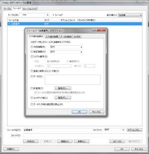 フィールドのオプション フィールドのオプション